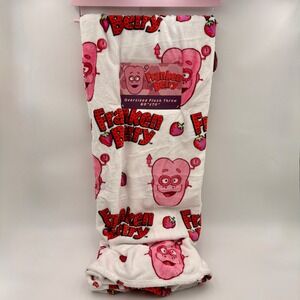 General Mills Franken Berry Oversized Halloween Throw Blanket 60x70 Pink Cereal